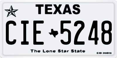 TX license plate CIE5248