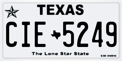TX license plate CIE5249