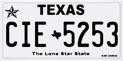 TX license plate CIE5253