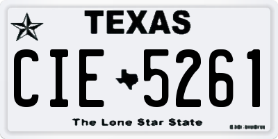 TX license plate CIE5261
