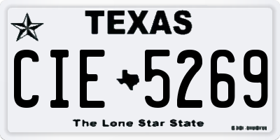 TX license plate CIE5269