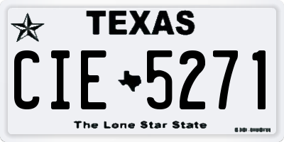 TX license plate CIE5271
