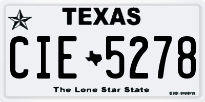TX license plate CIE5278