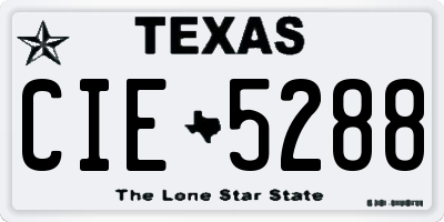 TX license plate CIE5288