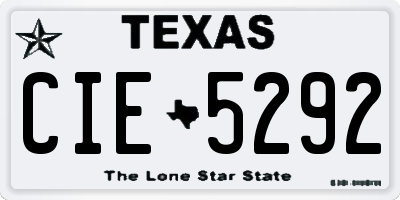 TX license plate CIE5292