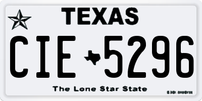 TX license plate CIE5296