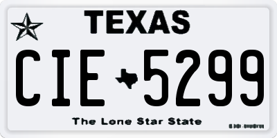 TX license plate CIE5299