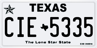 TX license plate CIE5335