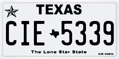 TX license plate CIE5339