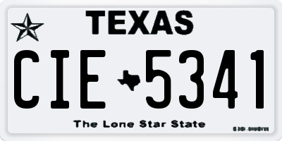 TX license plate CIE5341