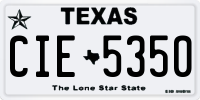 TX license plate CIE5350