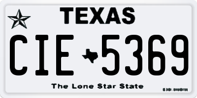 TX license plate CIE5369