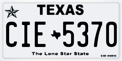 TX license plate CIE5370