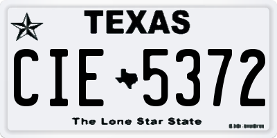 TX license plate CIE5372