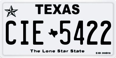 TX license plate CIE5422