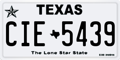 TX license plate CIE5439