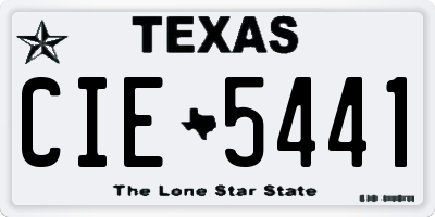 TX license plate CIE5441