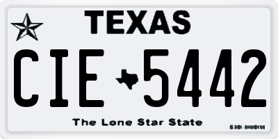 TX license plate CIE5442