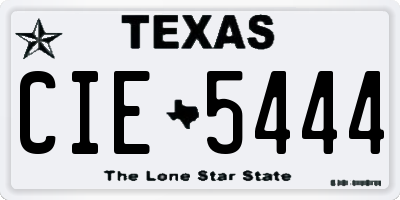 TX license plate CIE5444