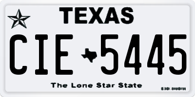 TX license plate CIE5445