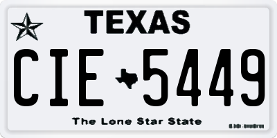 TX license plate CIE5449