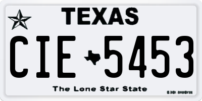 TX license plate CIE5453