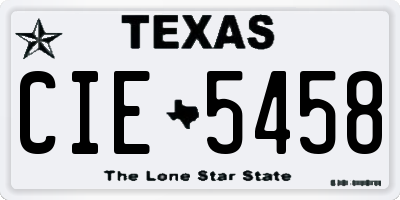 TX license plate CIE5458