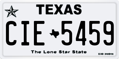 TX license plate CIE5459