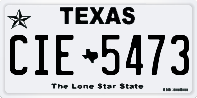 TX license plate CIE5473