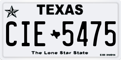 TX license plate CIE5475