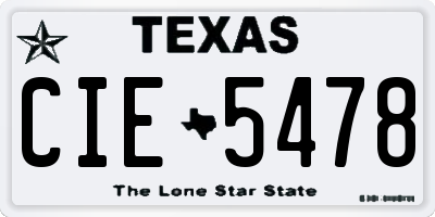 TX license plate CIE5478