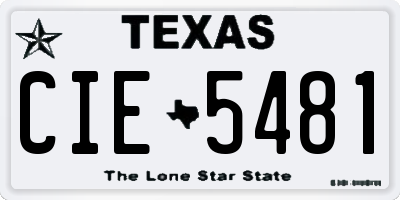 TX license plate CIE5481