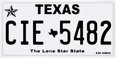 TX license plate CIE5482