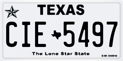 TX license plate CIE5497
