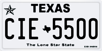 TX license plate CIE5500
