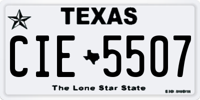 TX license plate CIE5507