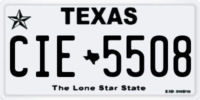 TX license plate CIE5508