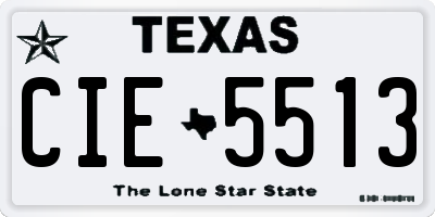 TX license plate CIE5513