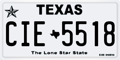 TX license plate CIE5518
