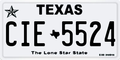 TX license plate CIE5524