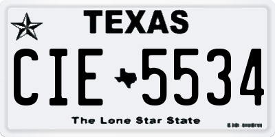 TX license plate CIE5534