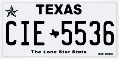 TX license plate CIE5536