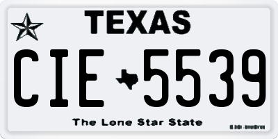 TX license plate CIE5539