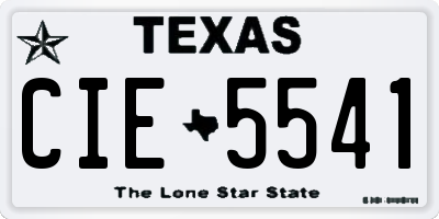 TX license plate CIE5541