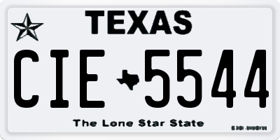 TX license plate CIE5544