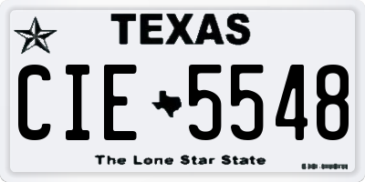 TX license plate CIE5548