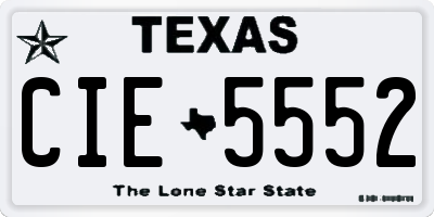 TX license plate CIE5552