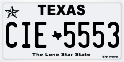 TX license plate CIE5553