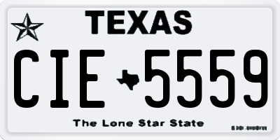 TX license plate CIE5559