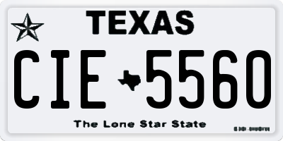 TX license plate CIE5560
